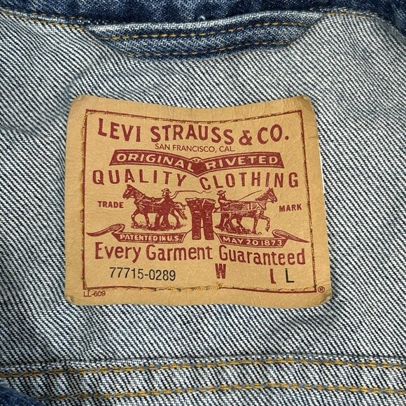 Vintage Levis Blue Denim Trucker Jean Jacket Women's Size Large 77715-0289 - Picture 2 of 10